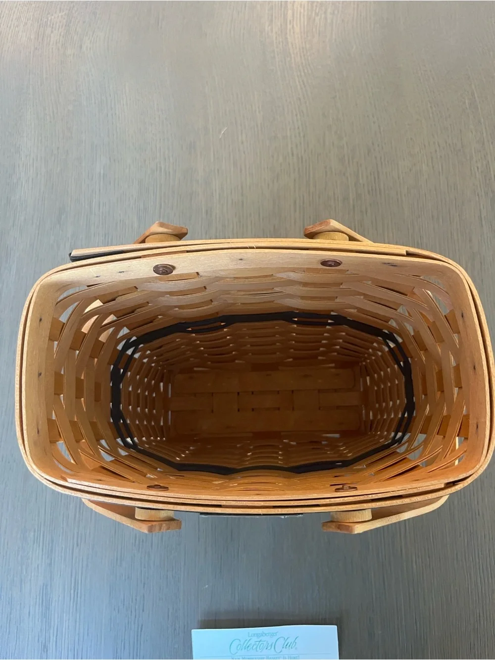 Longaberger Natural and Navy Collectors Club Membership Basket